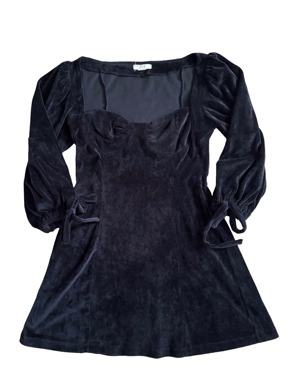 Anthropologie Monte Marilyn Black Velvet Mini Dress | Small
